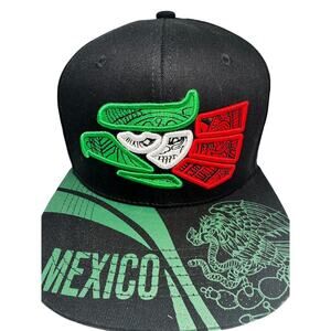 Wynn Headwear Tricolor Eagle Snapback Hat Mexico Flag Colors –MEXICO Print Brim